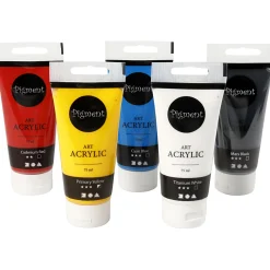 Pigment Art Acrylverf Primaire Kleuren, 5x75ml