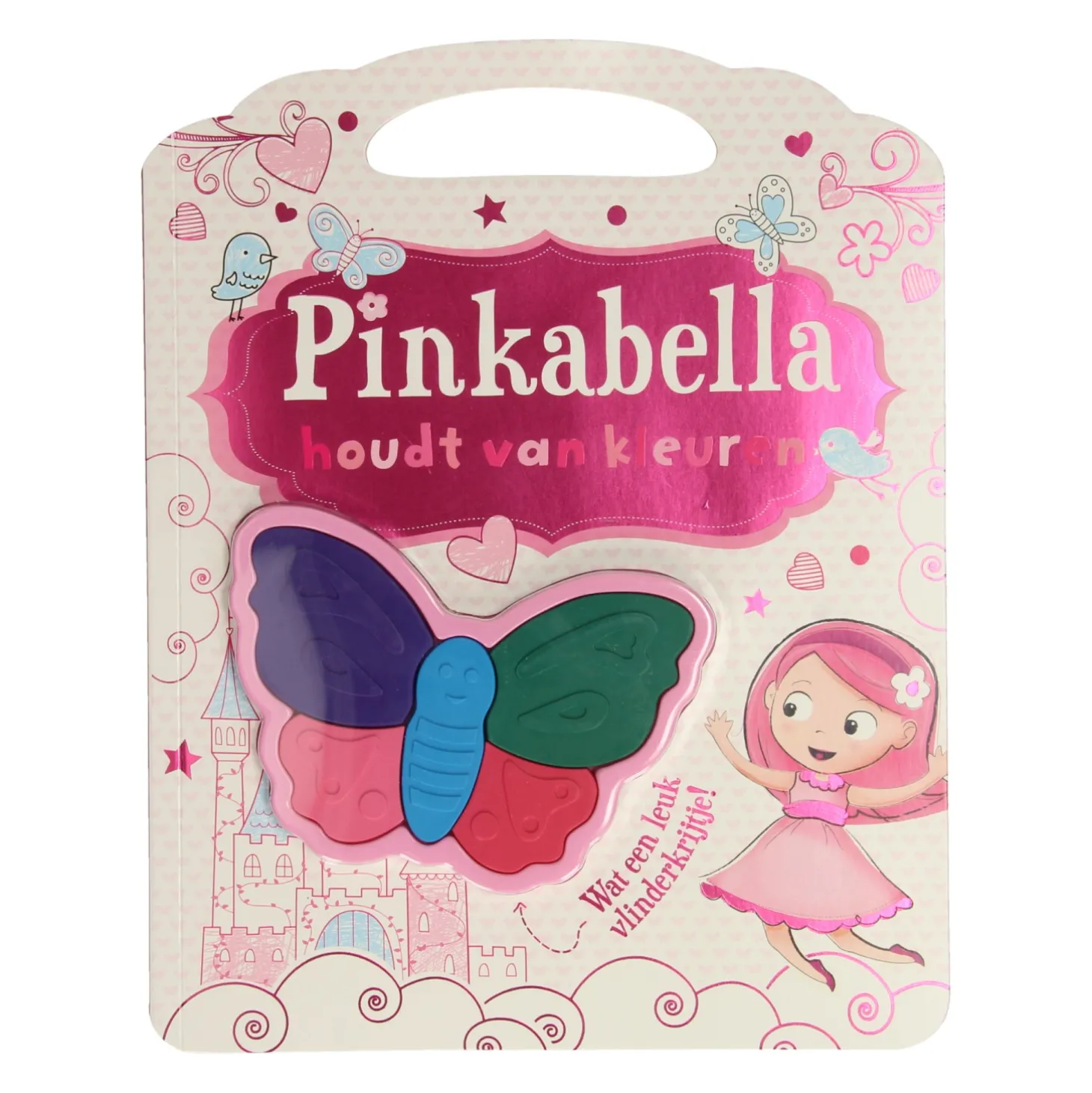 Pinkabella Houdt van Kleuren met Vlindervormige Waskrijtjes