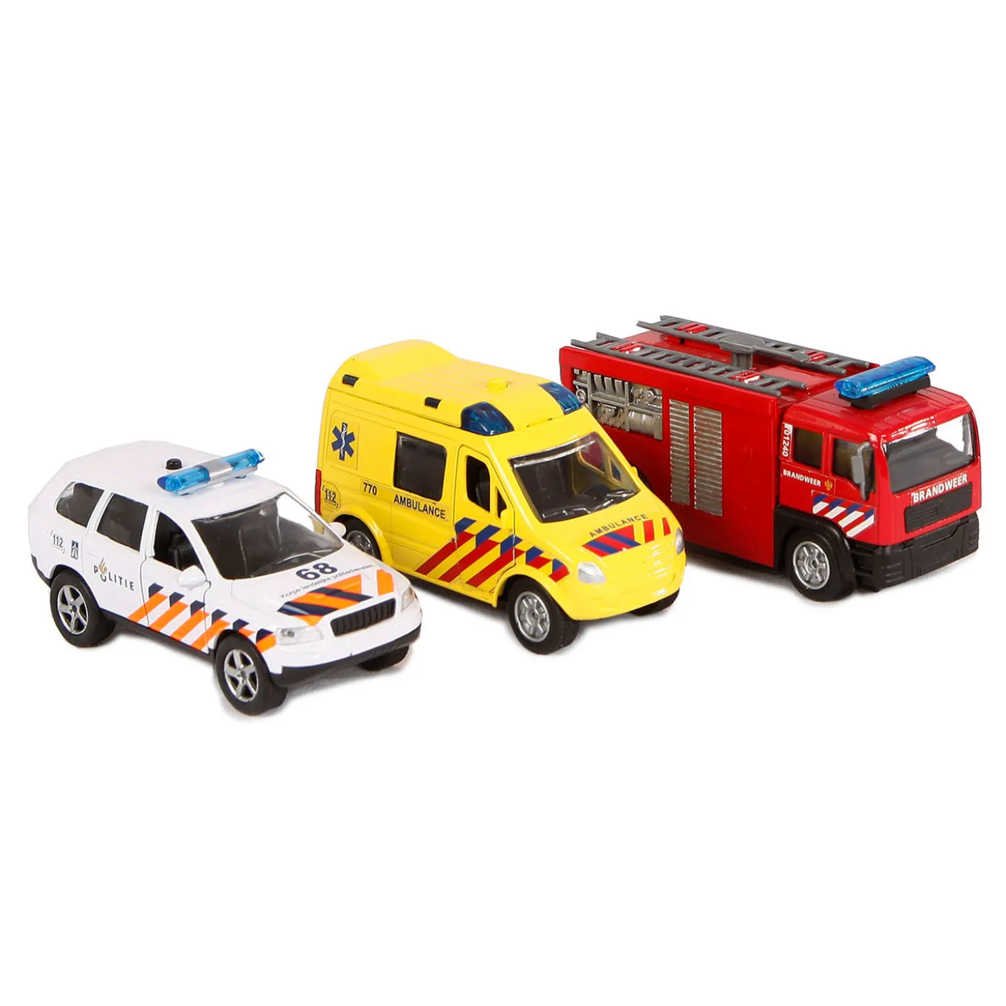 2-Play Die-cast Hulpdienst Voertuigen NL met Licht en Geluid