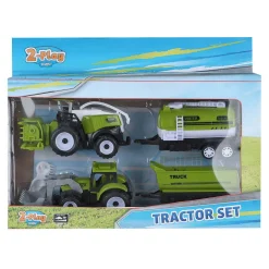 2-Play Tractor en Combine met 2 Aanhangers, 24cm
