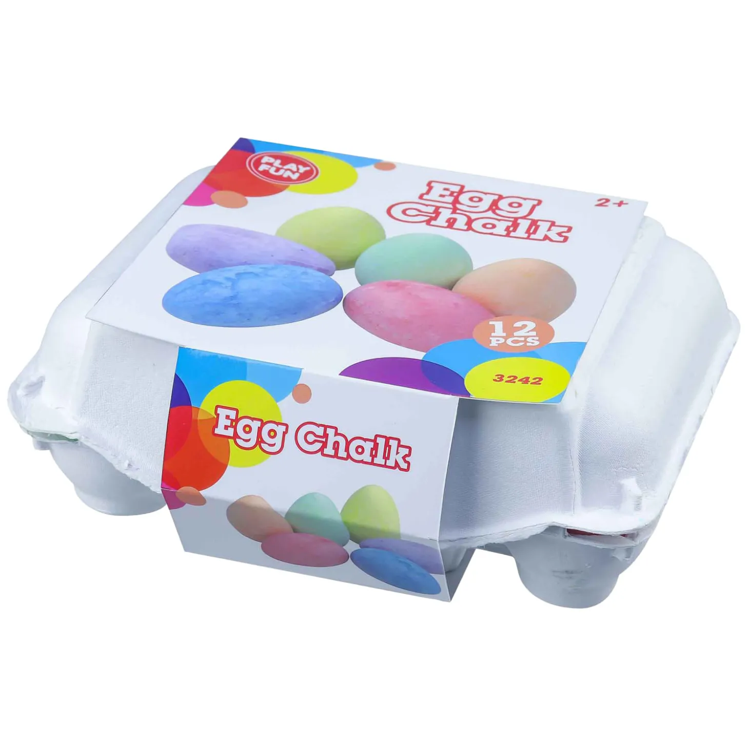 Playfun Stoepkrijt Eieren, 12dlg.