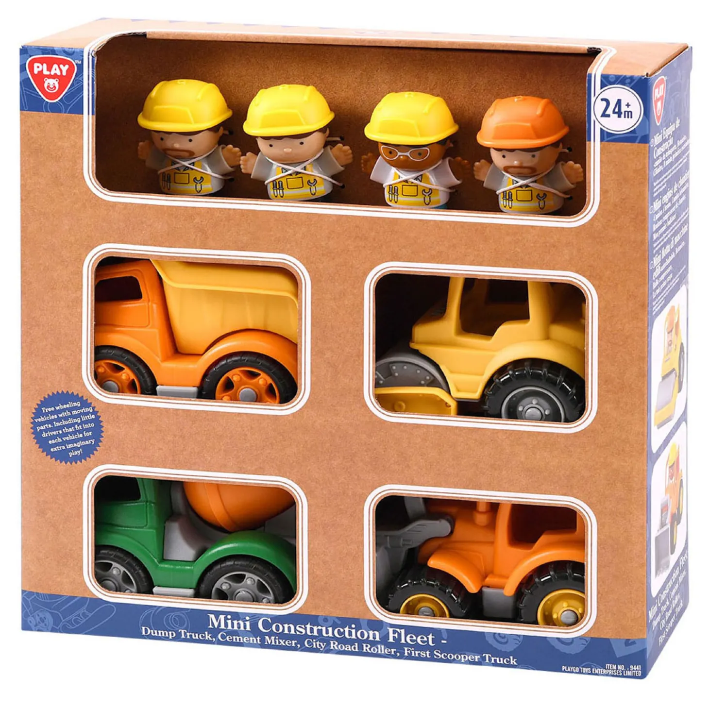 Playgo Mini Constructie Voertuigen met Figuren Speelset - 8dlg.
