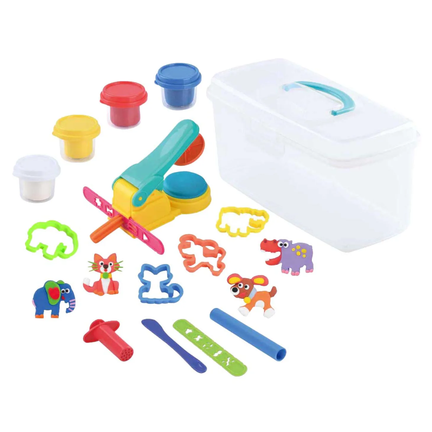 Playgo Workshop Koffer Kleiset - 4 Kleipotjes