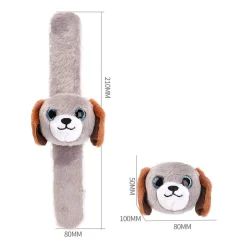 Pluche Klaparmband Hondje Grijs