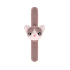 Pluche Klaparmband Katje Grijs