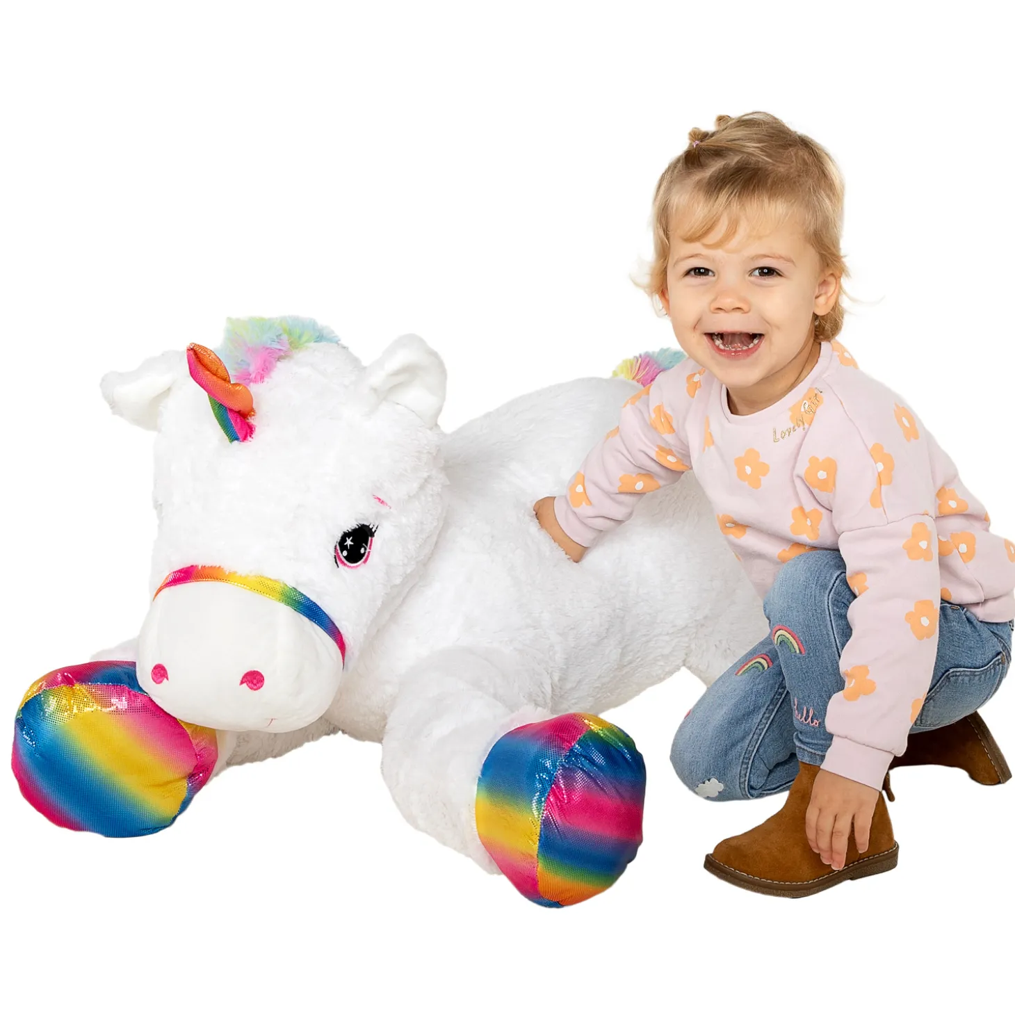 Pluchen Eenhoornknuffel XXL, 87cm!