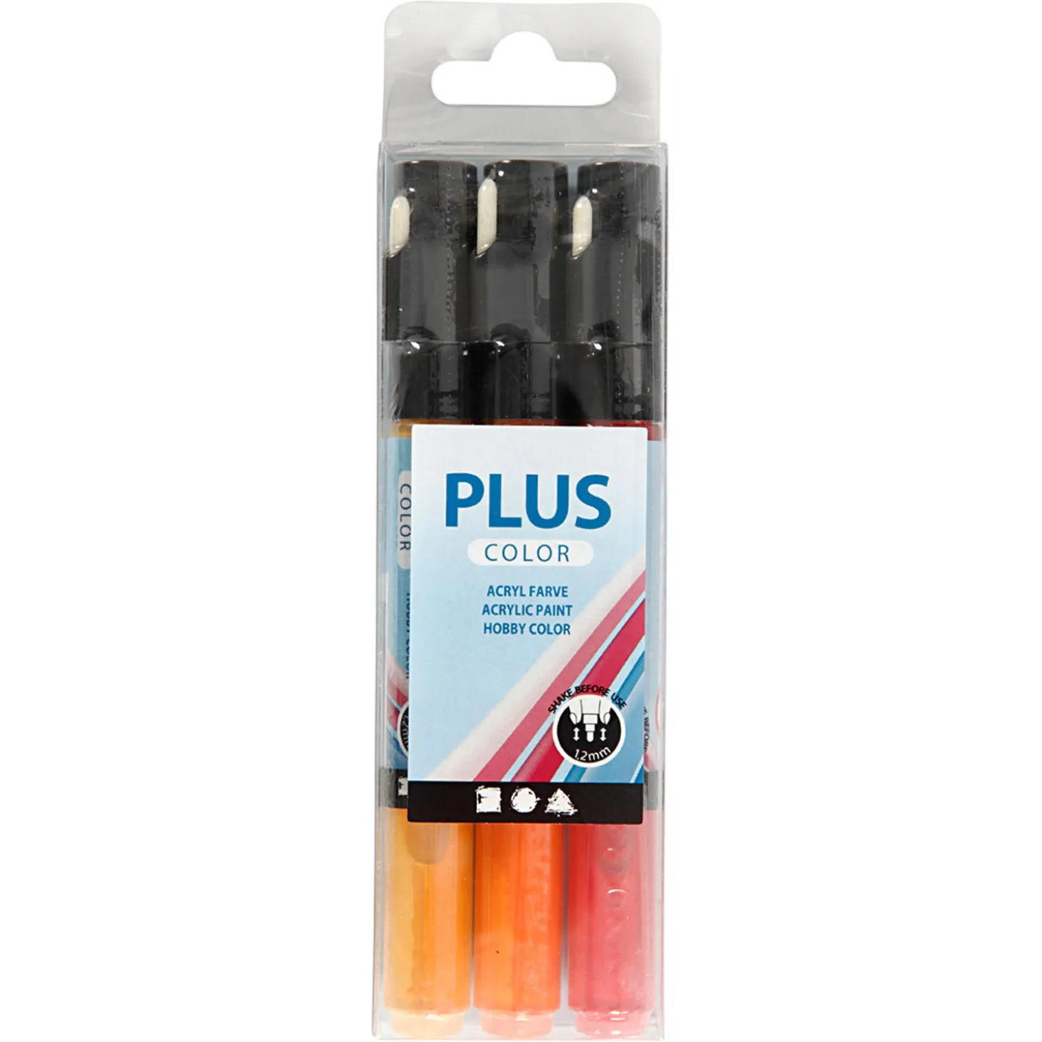 Plus Color Verfstiften - Okergeel, Oranje, Donkerrood