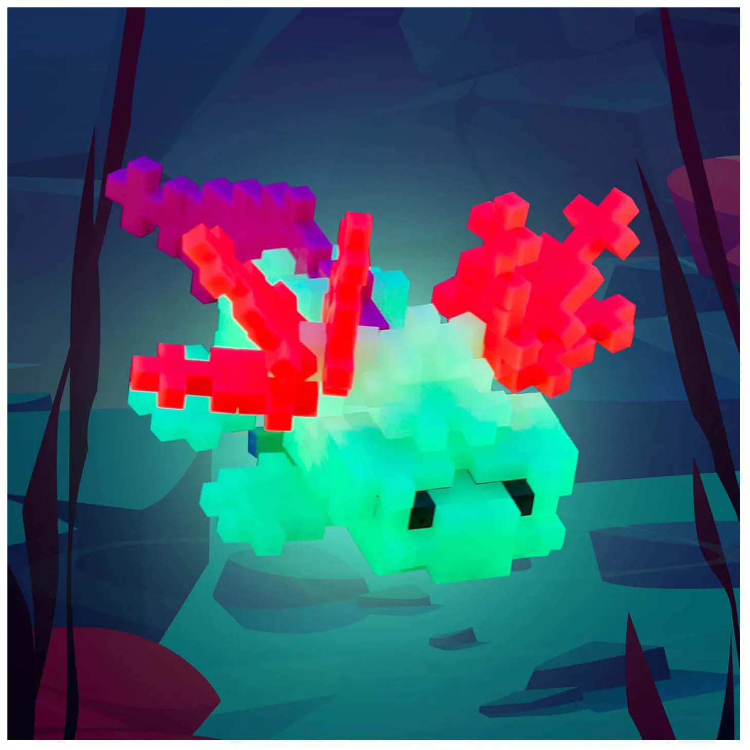 Plus-Plus Axolotl Tube Bouwset, 100st.