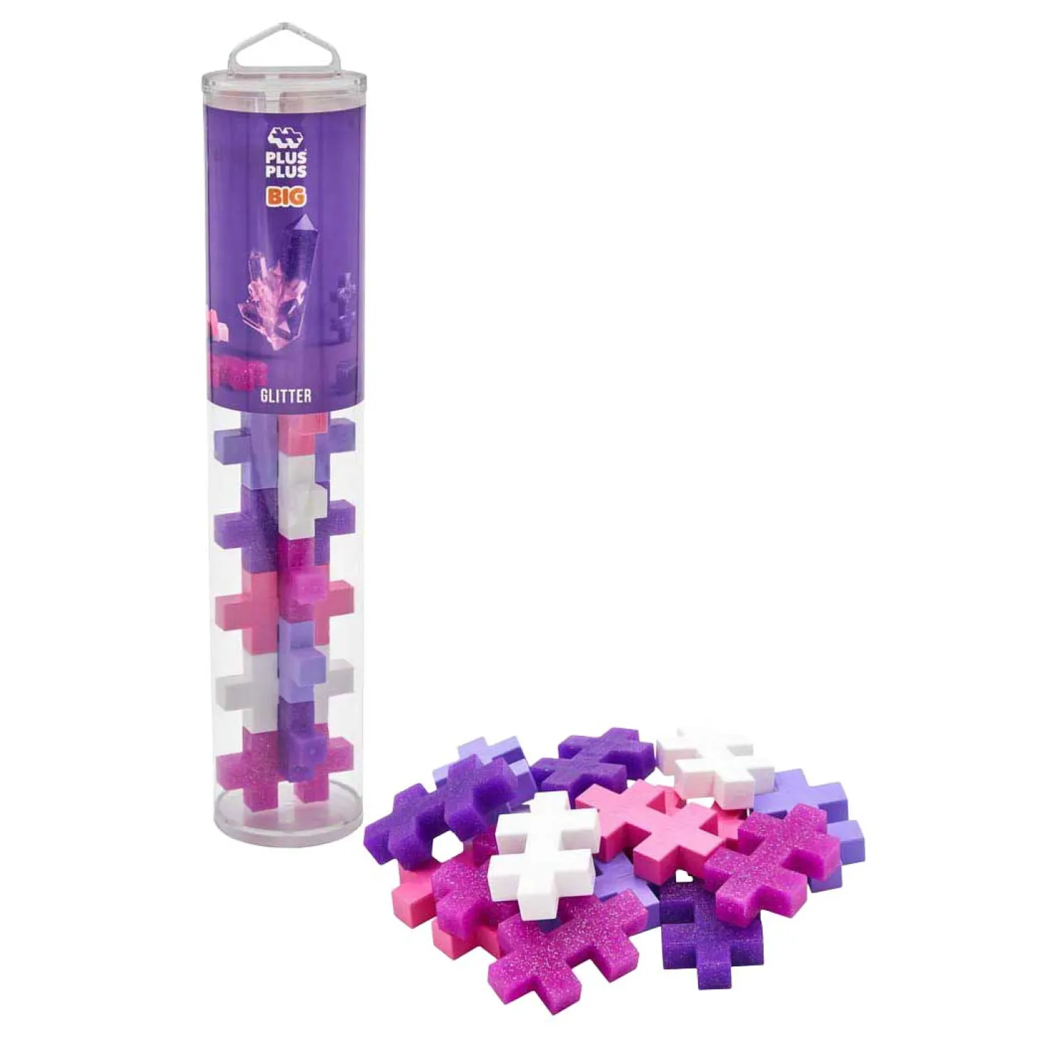 Plus-Plus BIG Tube Glitter Bouwset - 15st.
