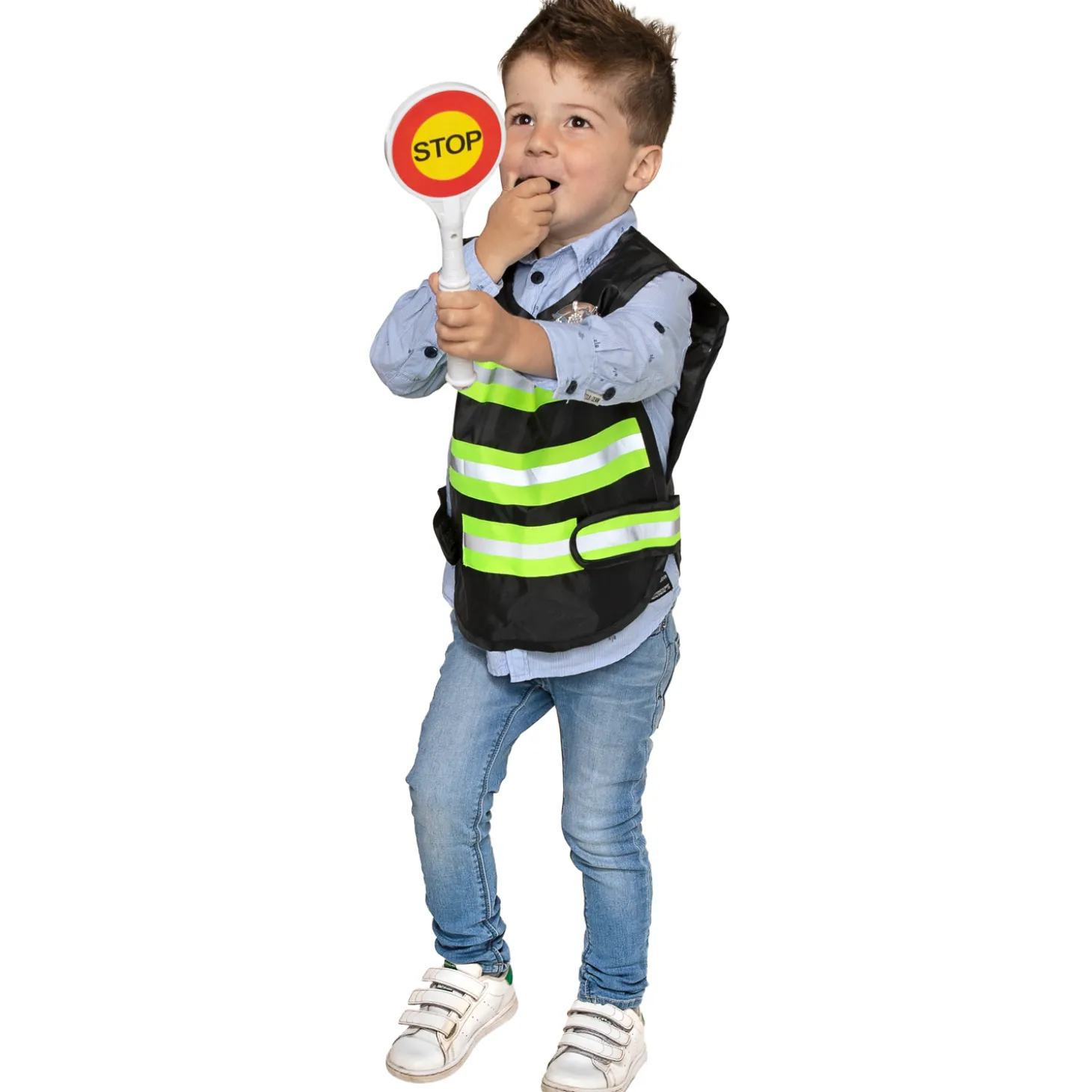 Politieset met Stopbord & Fluit, 3dlg.