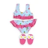 Poppen Bikini met Slippers Flamingo, 28-35 cm