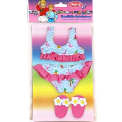 Poppen Bikini met Slippers Flamingo, 28-35 cm