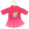 Poppen Pullover met Rok Donkerroze, 28-35 cm