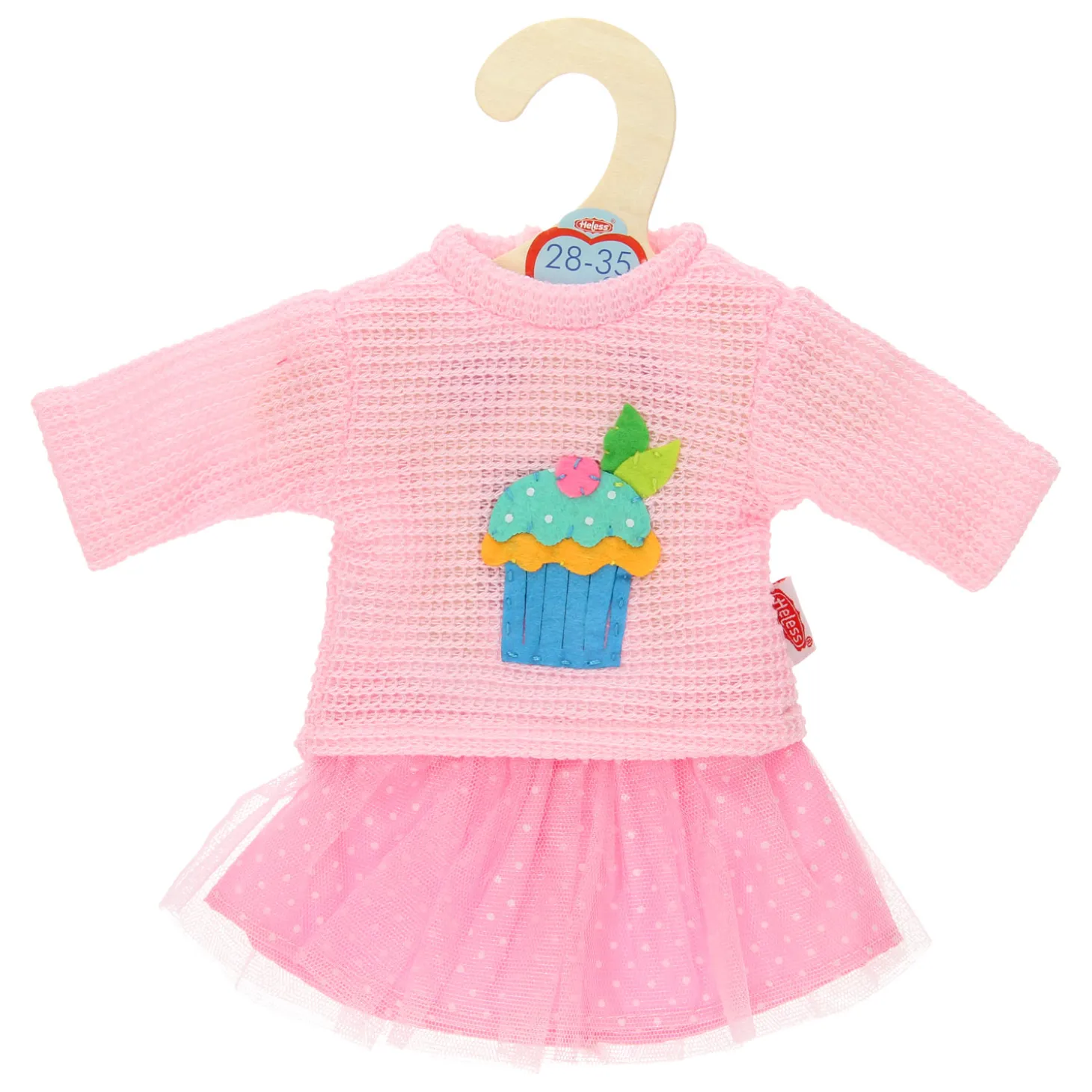 Poppen Pullover met Rok Roze, 28-35 cm