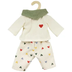 Poppen Ribfluwelen Broek Hartjesconfetti, 35-45 cm