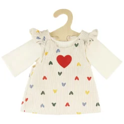 Poppen Ribfluwelen Jurk Hartjesconfetti, 35-45 cm
