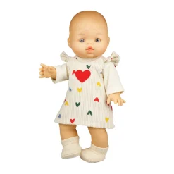 Poppen Ribfluwelen Jurk Hartjesconfetti, 35-45 cm