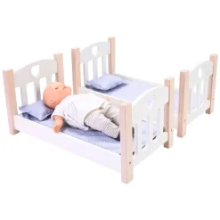 Poppen Stapelbed Grijs/Wit