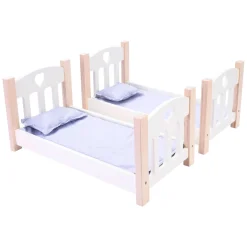 Poppen Stapelbed Grijs/Wit