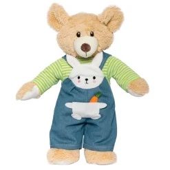 Poppen Tuinbroek met Gestreept Shirt Bunny Lou, 28-35 cm