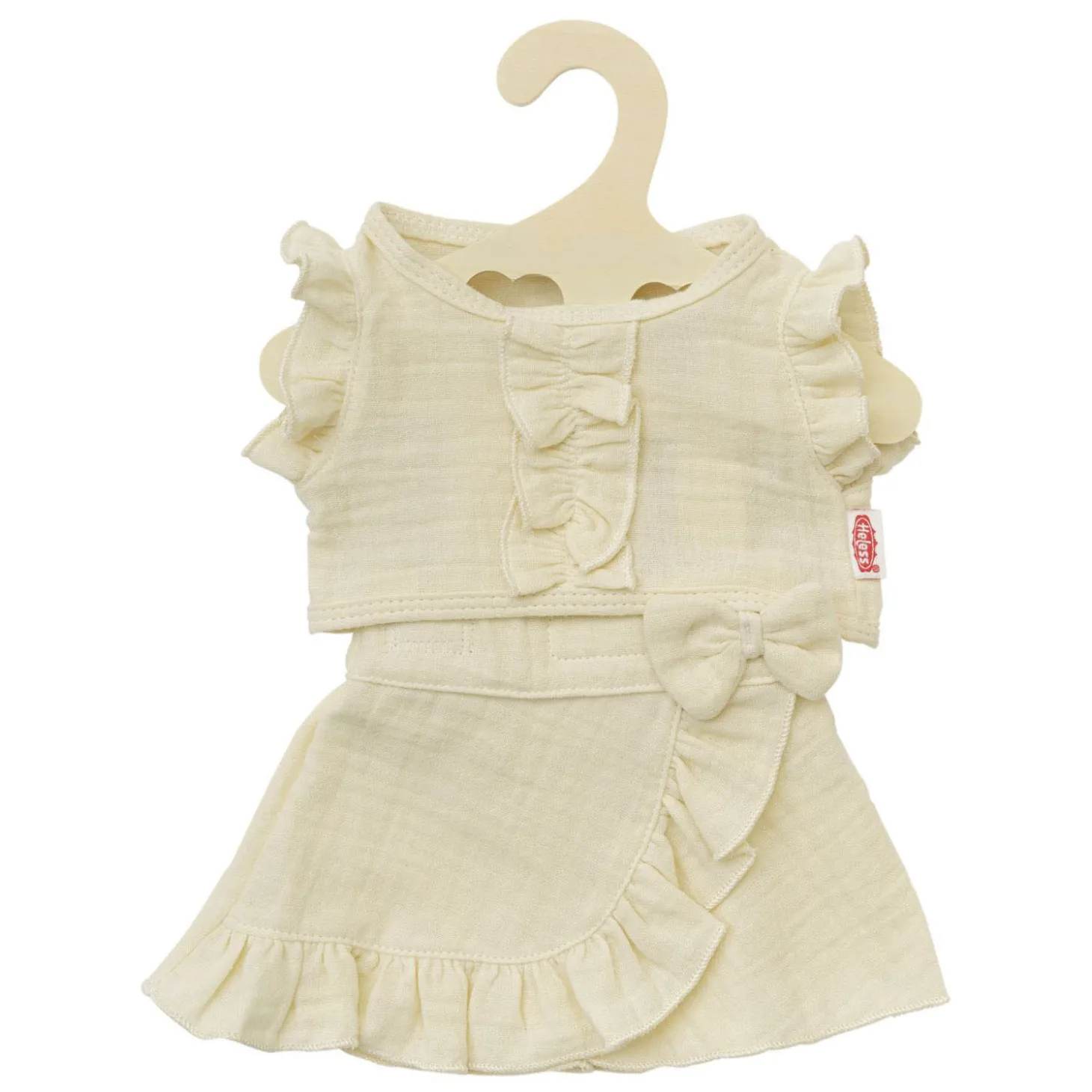 Poppen Wikkelrok Ecru met Ruches, 28-35 cm