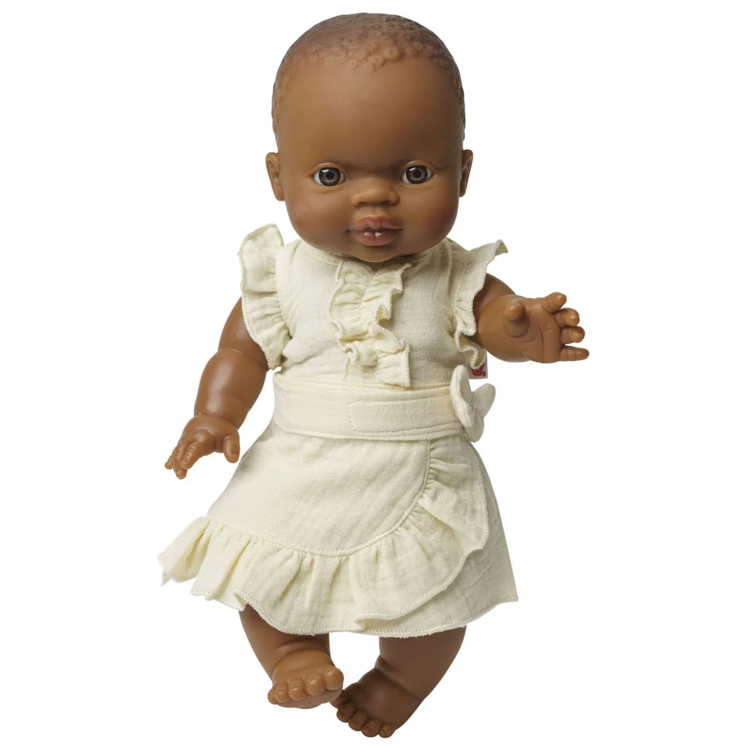 Poppen Wikkelrok Ecru met Ruches, 28-35 cm