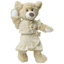 Poppen Wikkelrok Ecru met Ruches, 35-45 cm