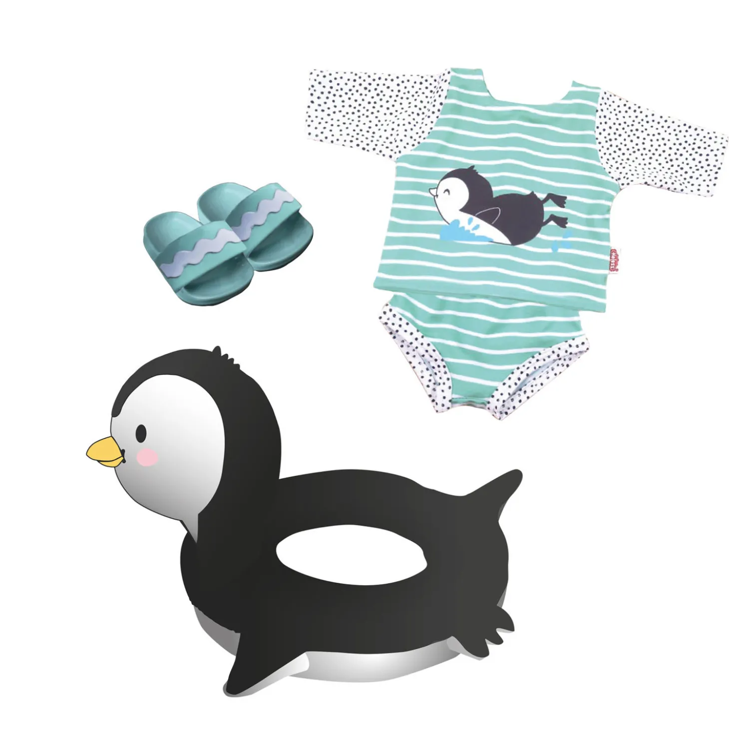 Poppen Zwemset Pinguin, 35-45 cm