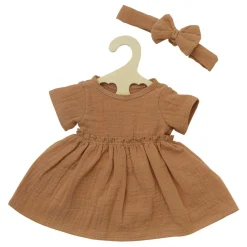 Poppenjurk Bruin met Ruches, 28-35 cm