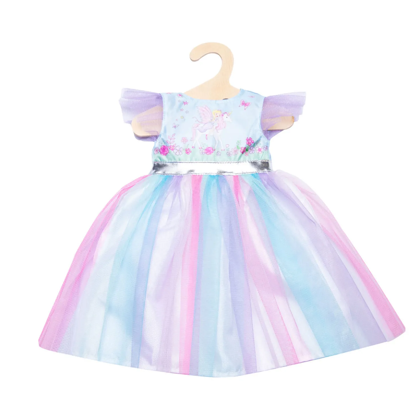 Poppenjurk Fee en Eenhoorn met Kroon, 28-35 cm