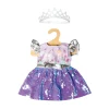 Poppenjurk Fee en Eenhoorn met Sequins en Kroon, 35-45 cm