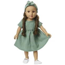 Poppenjurk Groen met Ruches, 28-35 cm