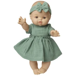 Poppenjurk Groen met Ruches, 28-35 cm