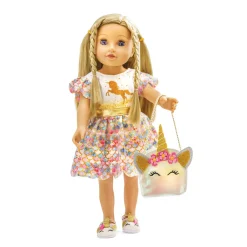 Poppenjurk Unicorn Goldy, 35-45 cm