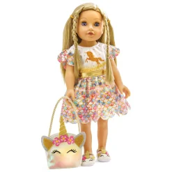 Poppenjurk Unicorn Goldy, 35-45 cm