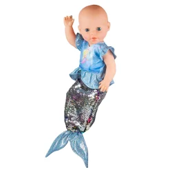 Poppenjurk Zeemeermin met Pailletten, 28-35 cm