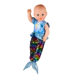 Poppenjurk Zeemeermin met Pailletten, 35-45 cm