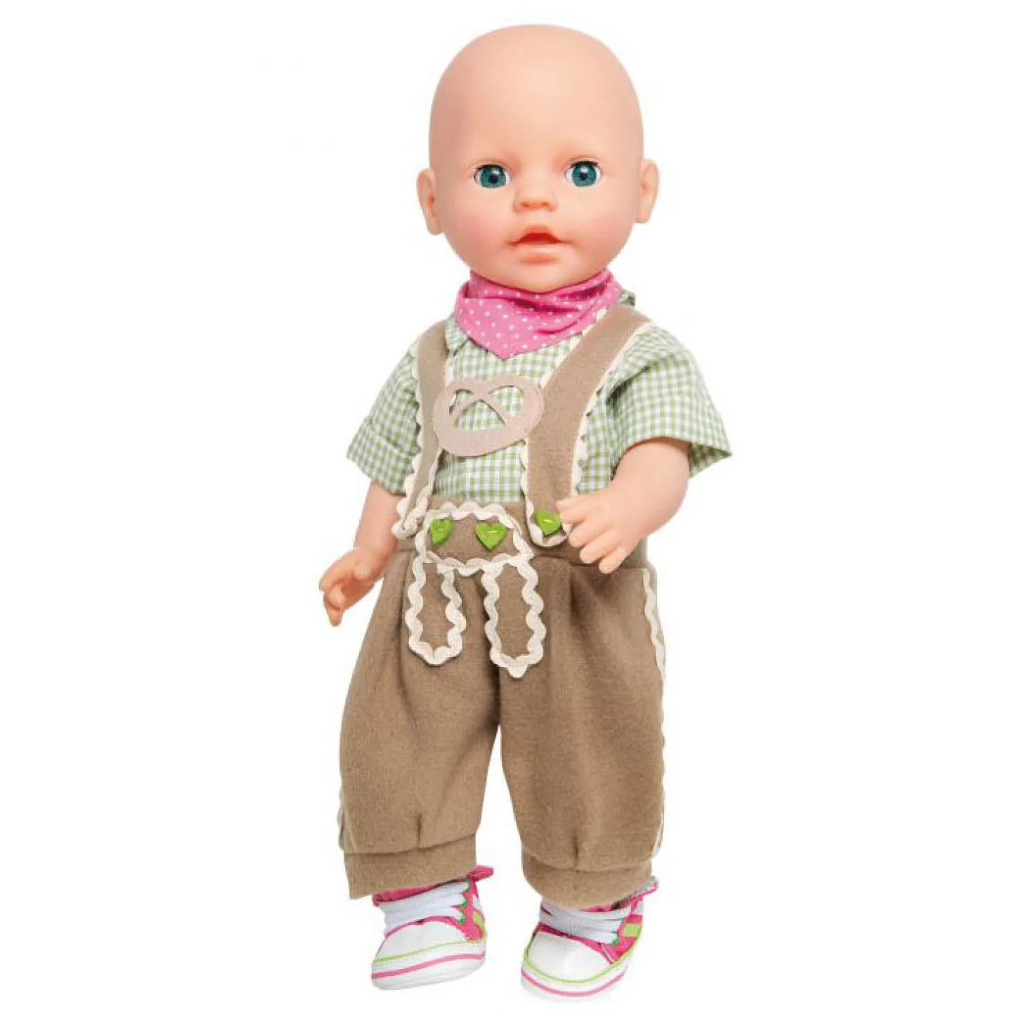Poppenkleding Lederhosen met Overhemd en Sjaal,35-45 cm