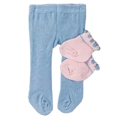 Poppenmaillot met Sokken - Roze, 35-46 cm