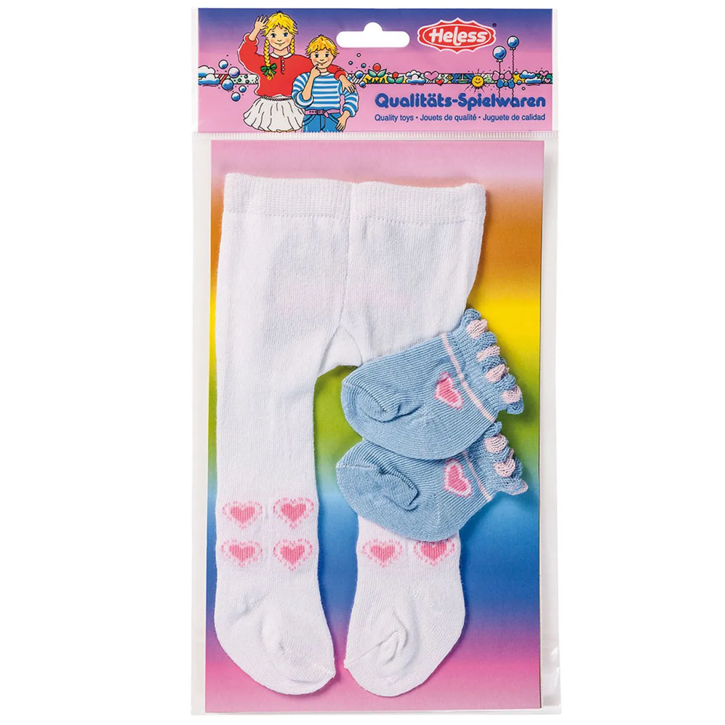 Poppenmaillot met Sokken - Wit, 35-46 cm