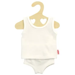 Poppenonderbroek en -hemd Wit, 35-45 cm