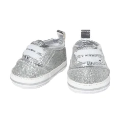 Poppensneakers Glitter Zilver, 30-34 cm