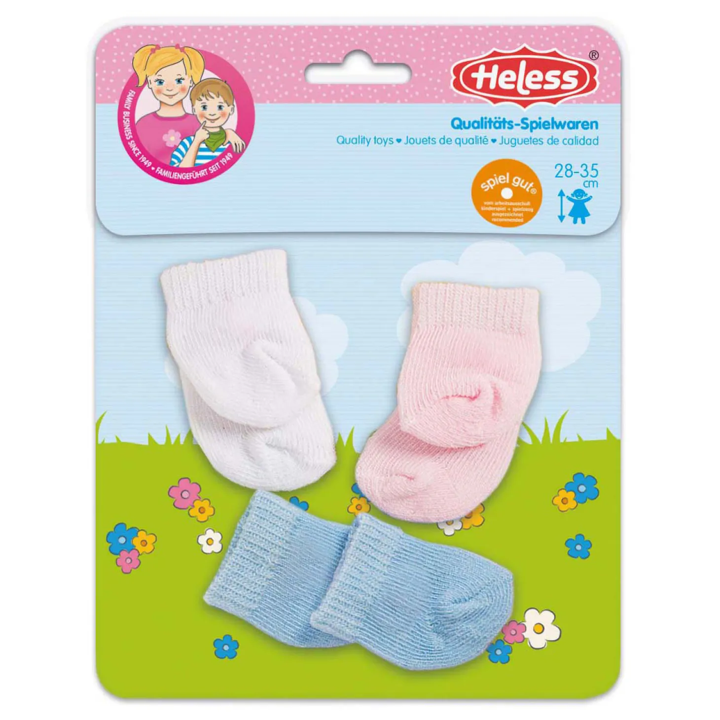 Poppensokken - 3 paar, 28-35 cm