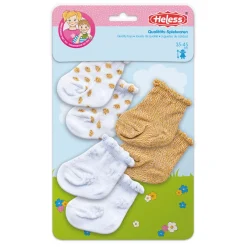 Poppensokken Glitter - 3 paar, 28-35 cm