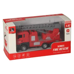 Pull-back Ladderwagen Rood Licht en Geluid