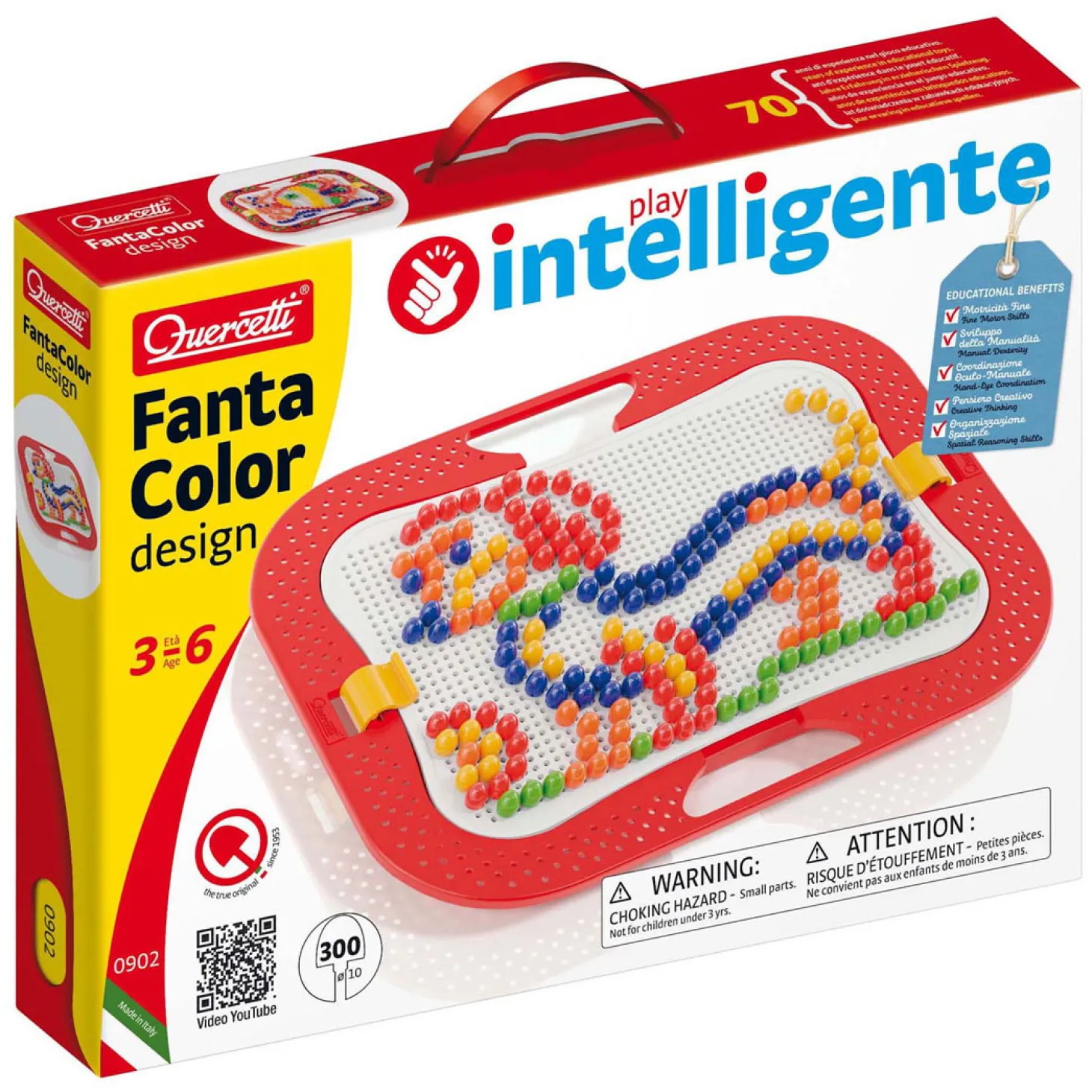 Quercetti Fantacolor Design Insteek mozaïek, 300 Pins