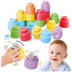 Quercetti Momy Soft Bouwblokken met Geluid, 18dlg.