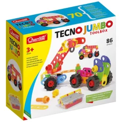 Quercetti Tecno Jumbo met Opbergbox, 84dlg.