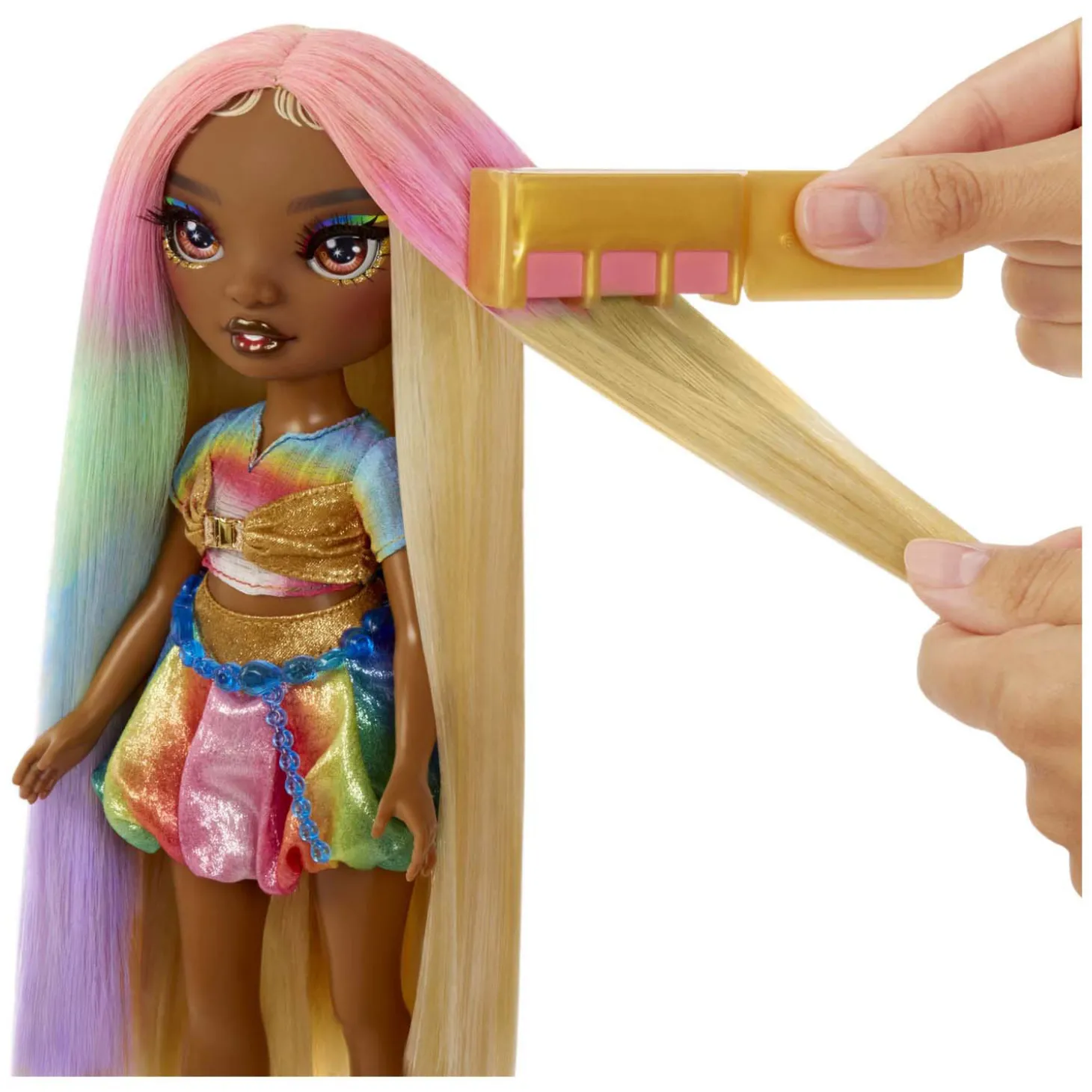 Rainbow High Modepop met Haarkrijt - Meline Goud