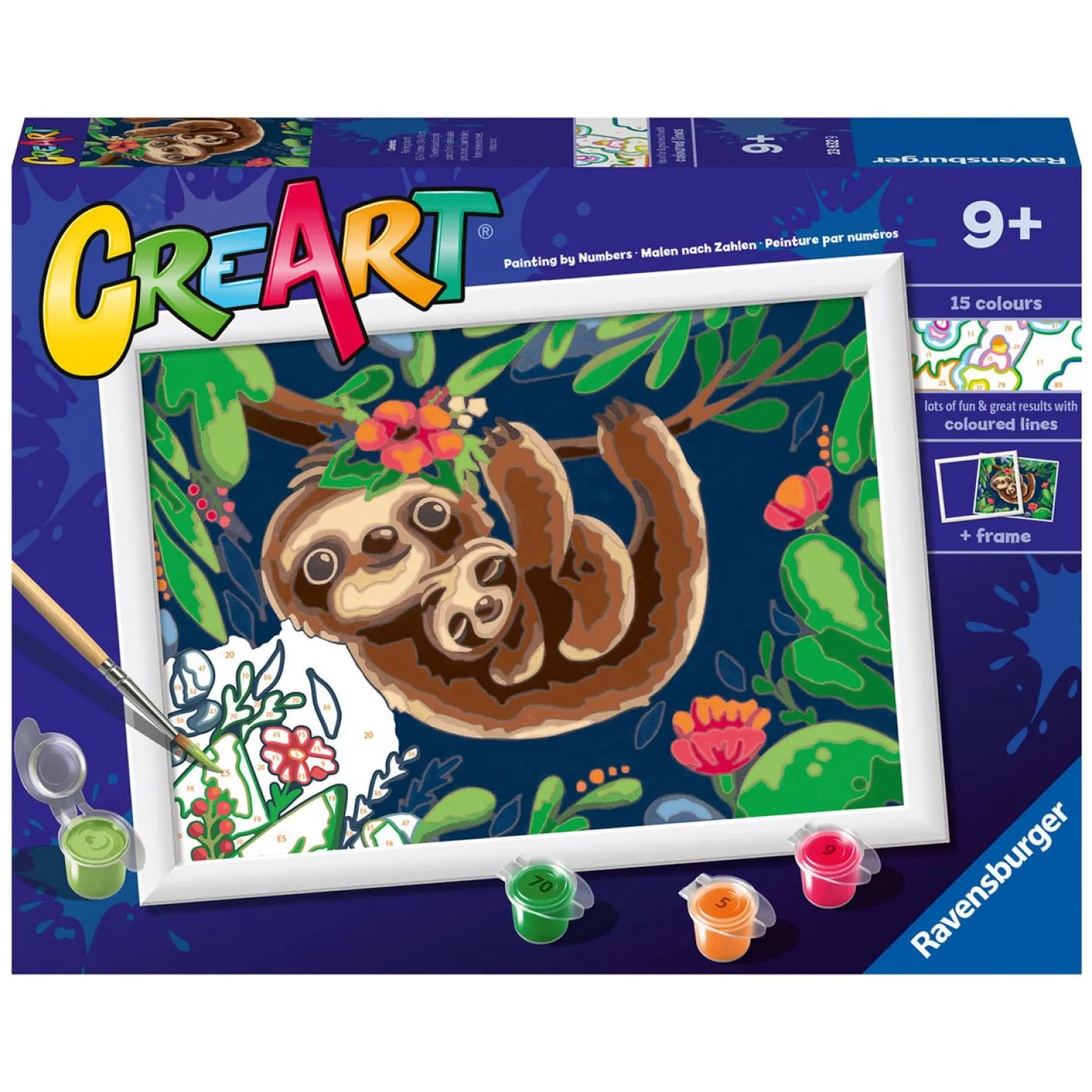 Ravensburger CreArt Schilderen op Nummer - Schattige Luiaards
